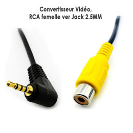 Convertisseur Vidéo, RCA femelle vers Jack 2.5MM pour GPS