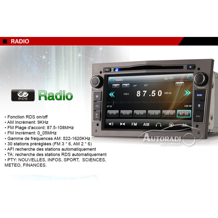 Autoradio Multimédia Pour Opel