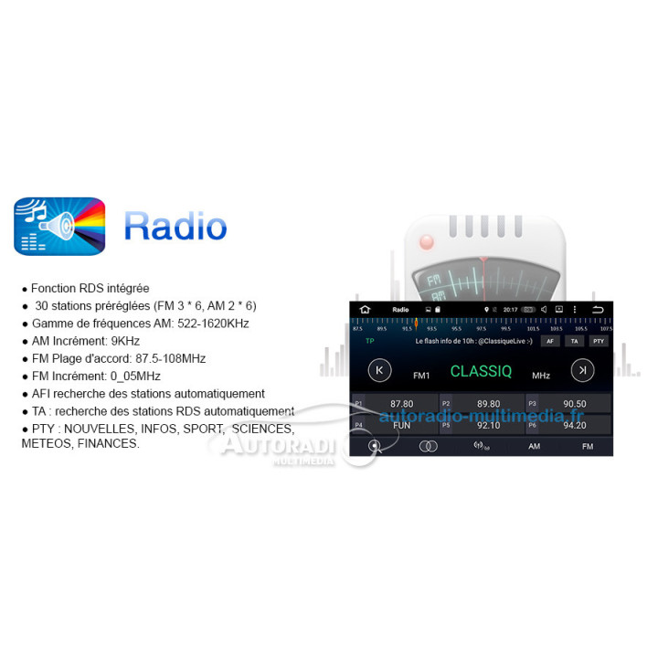 Autoradio Android 8.1 Pour Opel Antara Combo Corsa C et D Meriva Signum Tigra TwinTop Vectra Vivaro