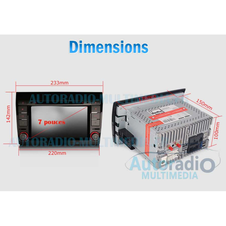 Autoradio multimedia Android 8.1 Pour FIAT BRAVO
