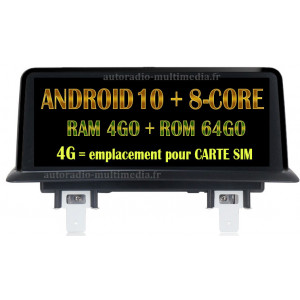autoradio multimedia android 10  processeur 8-core pour BMW  Série 1 E81 E82 E87 E88