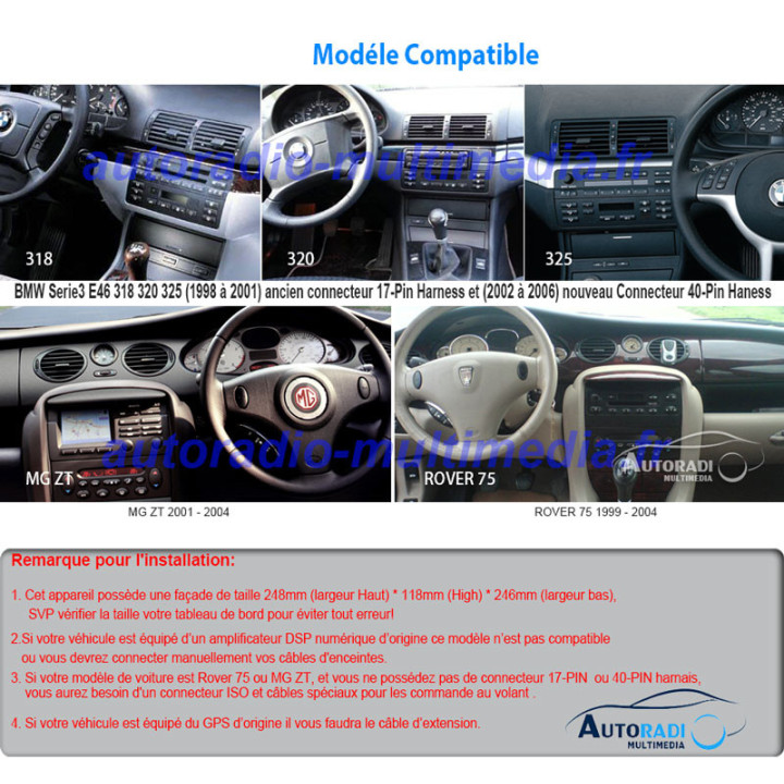Autoradio GPS Bluetooth Android 1 pour bmw série3 E46, M3, 318 320 325
