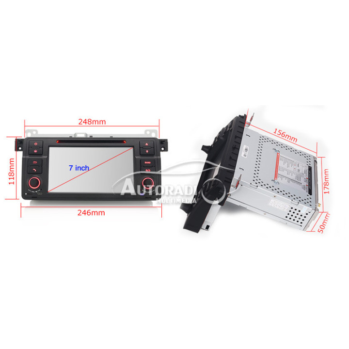 Autoradio GPS Bluetooth Android 1 pour bmw série3 E46, M3, 318 320 325