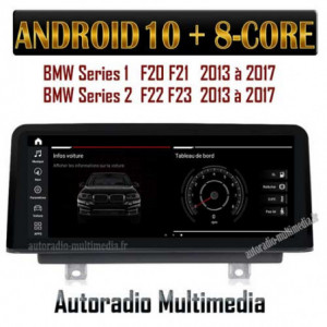 autoradio multimedia android 10 processeur 8-core pour BMW Série 1 F20 F21 Série 2 F22 F23