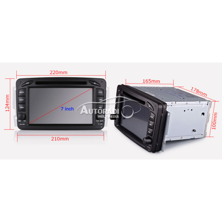 Autoradio Mercedes Classe C W203, CLK, ML W163, Vito - CarPlay