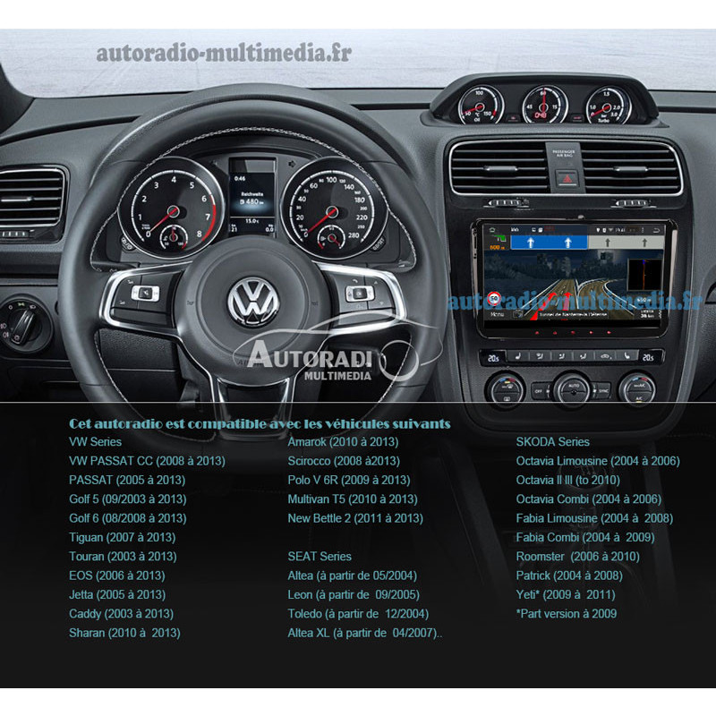 Touchscreen-Radio Android Auto Carplay Volkswagen Golf 5 6 Passat B6 B7  Leon Eos Touran Sharan Tiguan Scirocco Octavia Fabia – RProjekt