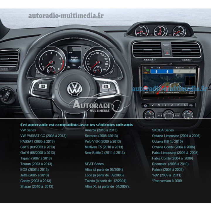 Autoradio VW Seat Skoda 9 pouces - CarPlay & Android Auto