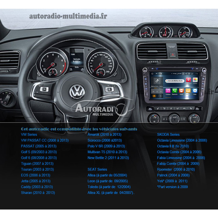 installer installation Autoradio GPS Bluetooth Anroid vw Seat Skoda