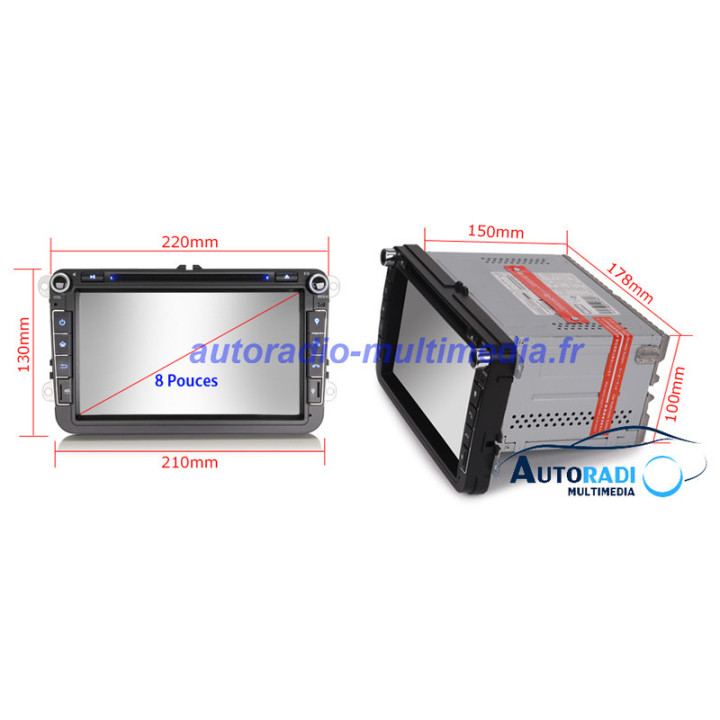 Autoradio VW Seat Skoda 8 pouces - CarPlay & Android Auto