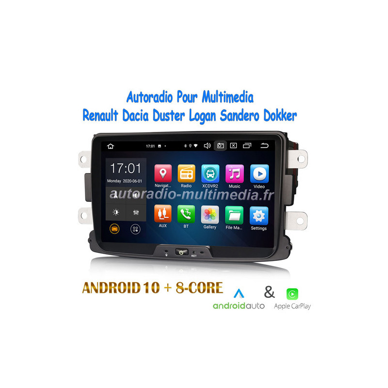 Écran tactile HD 9 pouces Android Radio de navigation GPS pour 2012-2020  Renault Dacia Sandero avec prise en charge Bluetooth AUX C