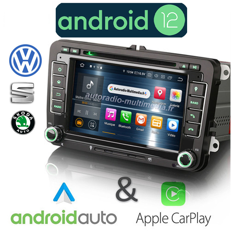 Autoradio Android 11 + carplay GPS Navi 2 DIN pour VW GOLF 5 6 Passat  touran - Équipement auto