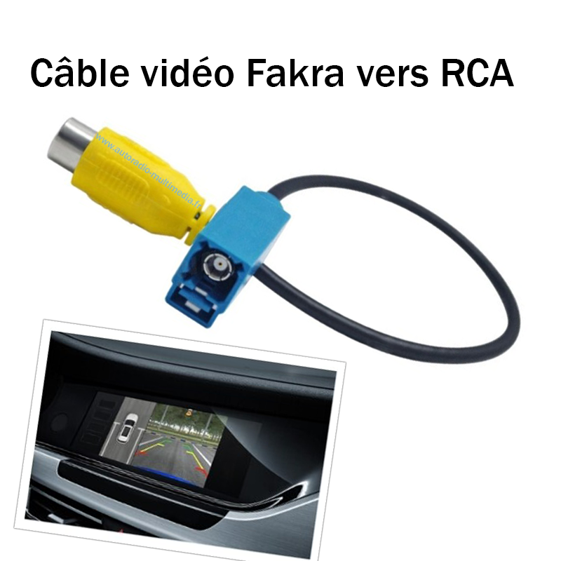 Adaptateur vidéo Fakra vers RCA.