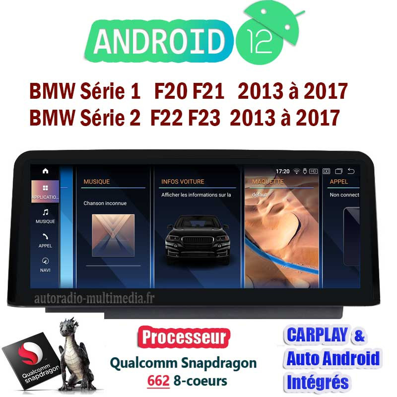 ECRAN CARPLAY Android Gps WAZE Usb Bluetooth BMW SERIE 1/2 F20/F21