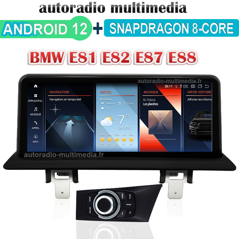 ecran gps autoradio multimédia android 12 pour BMW Série 1 E81 E82 E87 E88