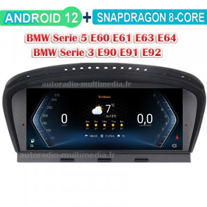 autoradio multimedia android 12  pour BMW Série 3 E90 E91 E92 E93 Série 5 E60 E61  Série 6 E63 E64