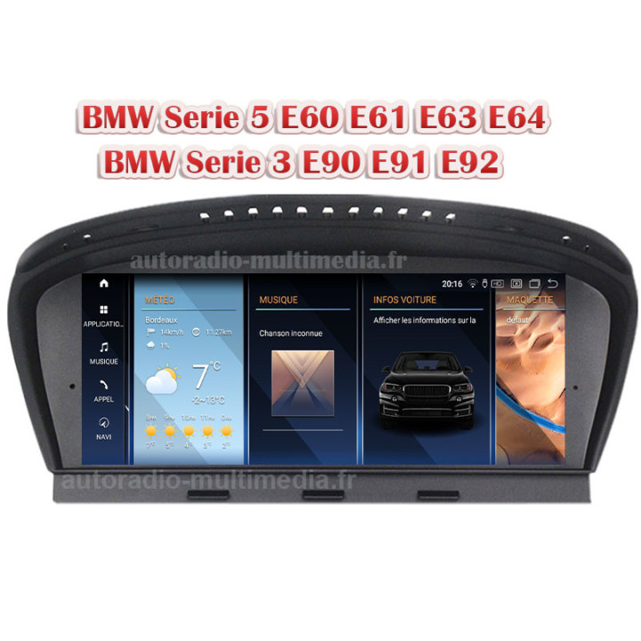 Autoradio BMW Série 3/5/6 - Écran 8,8'' - CarPlay & Android Auto