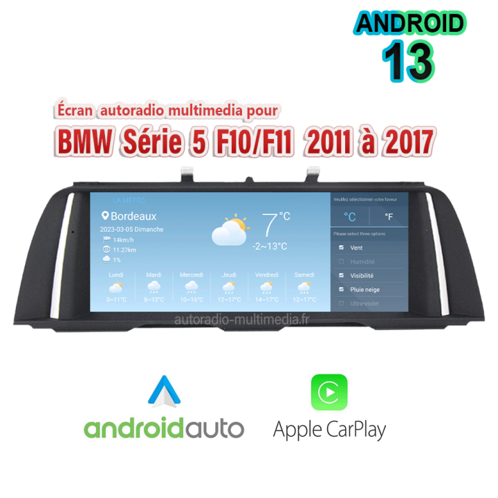 Autoradio BMW Série 5 F10 F11 - CarPlay & Android Auto