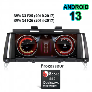 autoradio multimedia android 13 processeur 8-core  pour BMW X3 F25 X4 F26