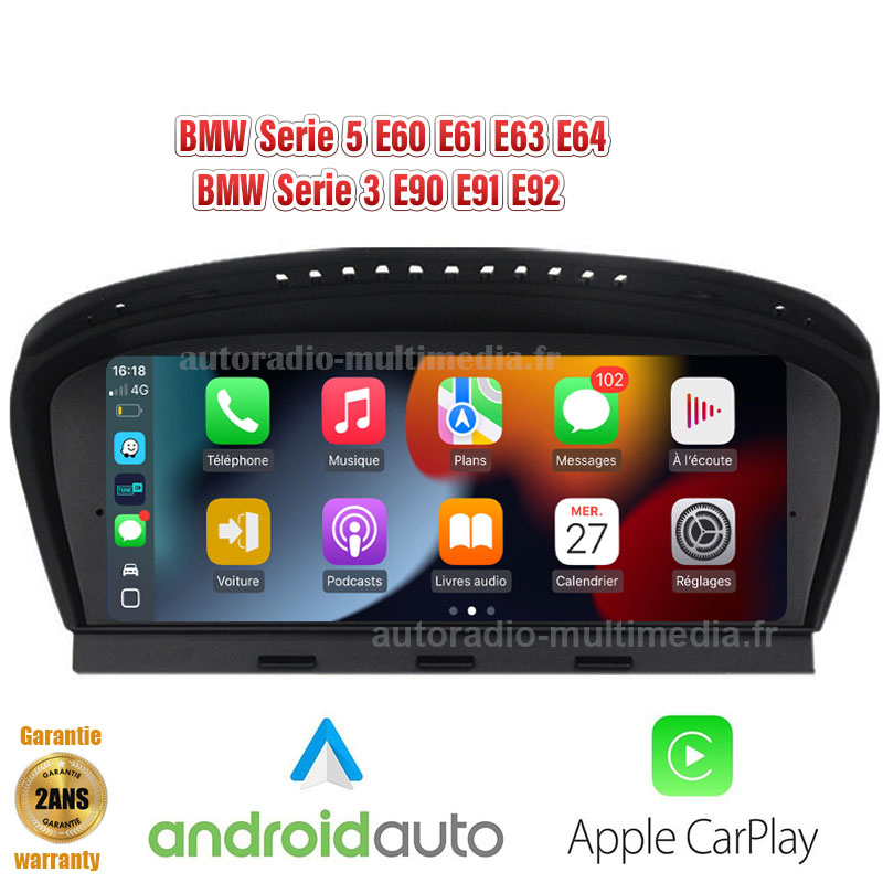 autoradio multimedia android 15 pour BMW Série 3 E90 E91 E92 E93 Série 5 E60 E61  Série 6 E63 E64