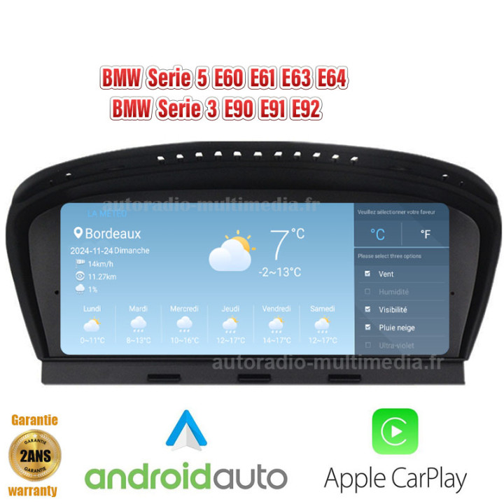 Autoradio BMW Série 3/5/6 - Écran 8,8'' - CarPlay & Android Auto