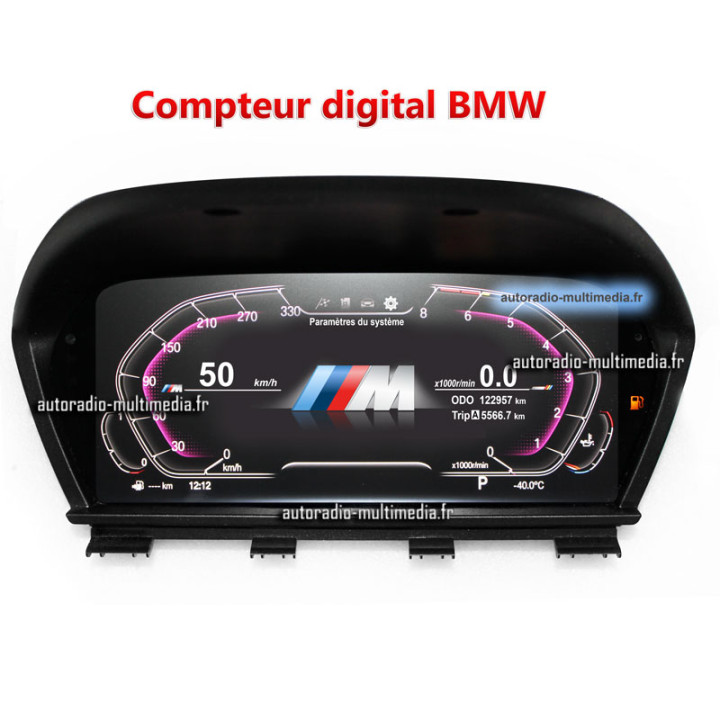 Compteur virtuel digital numérique BMW Tableau de bord Cockpit