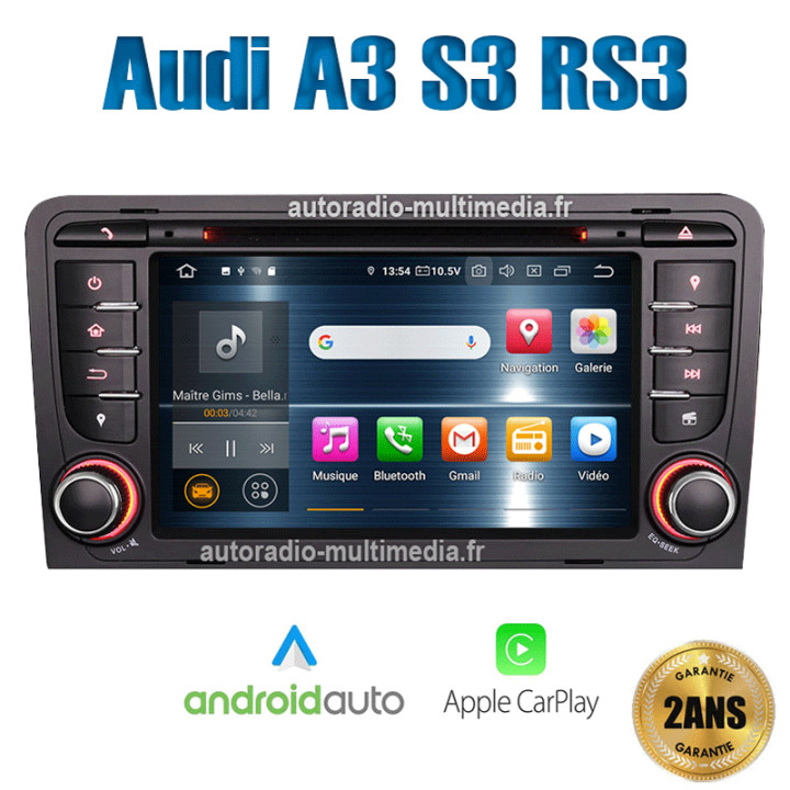 Autoradio GPS Bluetooth Anroid 13 pour Audi A3 S3 RS3