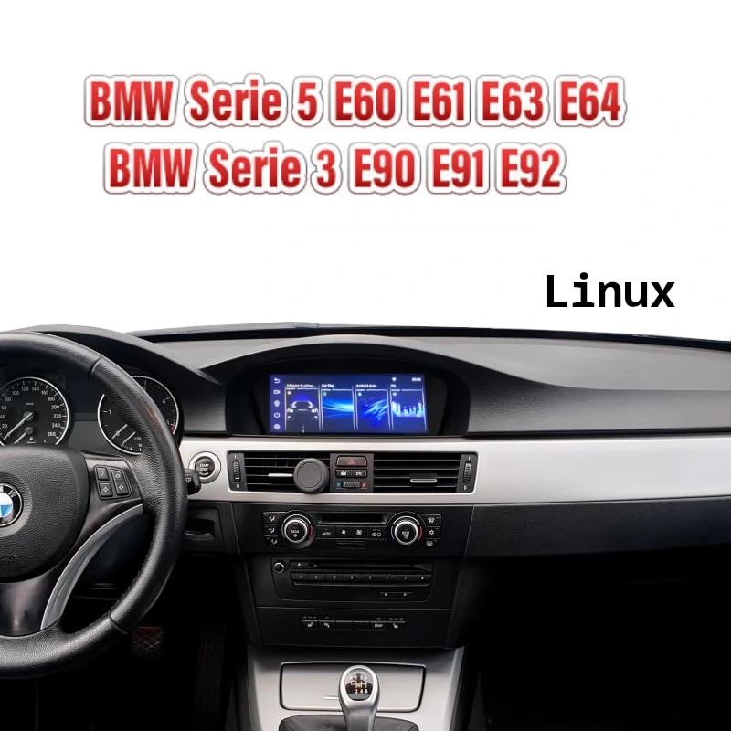 cran Linux 8.8" pour BMW Série 3, 5 et 6 – CarPlay & Android Auto intégrés