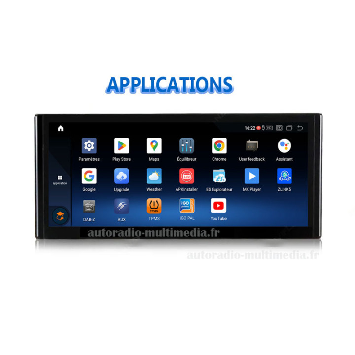 Autoradio Multimédia Android 15 pour Audi A1 Processeur Snapdragon 685