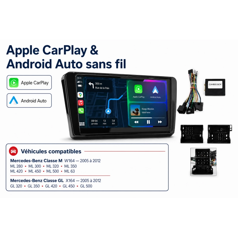 Apple CarPlay & Android Auto pour Mercedes Classe M W164 / Classe GL X164