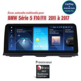 Autoradio BMW Série 5 F10 F11 12 pouces CarPlay Android Auto sans fil