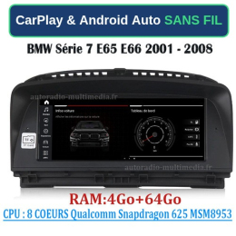 Autoradio BMW Série 7 E65 E66 CarPlay Android Auto sans fil