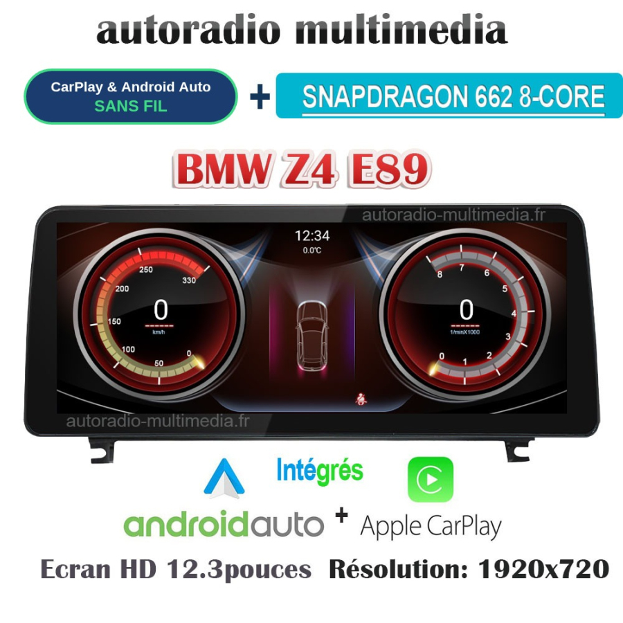 Autoradio BMW Z4 E89 CarPlay Android Auto sans fil