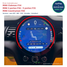 Autoradio Mini Cooper F54 F55 F56 F60 - CarPlay & Android Auto