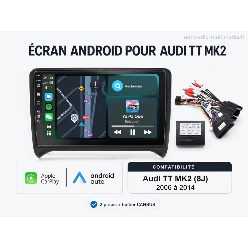 Apple CarPlay & Android Auto pour Audi TT MK2 2006-2014